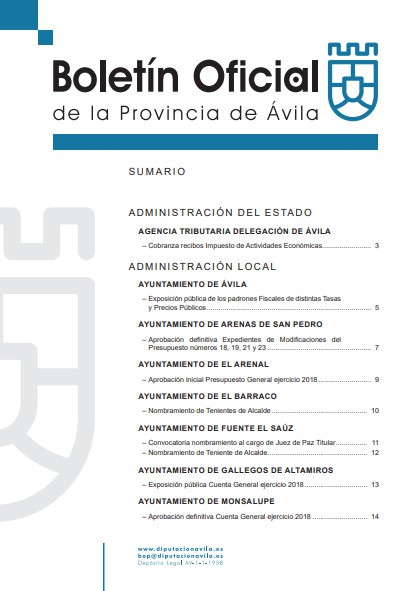 Boletín Oficial de la Provincia del jueves, 13 de agosto de 2026