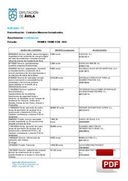 Contratos menores formalizados el 1º trimestre de 2025.