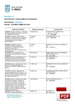 Contratos menores formalizados el 2º trimestre de 2025.