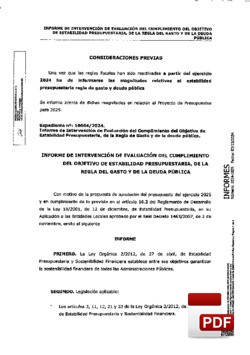 Informe cumplimiento objetivo de estabilidad presupuestaria Presupuesto 2025.