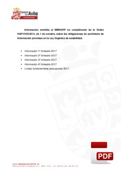 Información remitida al MINHAP durante el año 2017