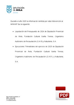 Informaci&oacute;n remitida al MINHAP durante el a&ntilde;o 2025