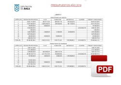 Presupuesto consolidado de ingresos y gastos 2019
