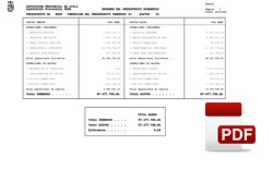 Resumen presupuesto económico 2020.