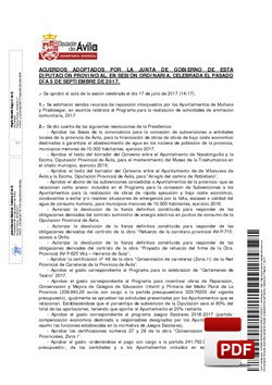 Orden del día, Pleno 15/2017 del martes, 05 de septiembre de 2017