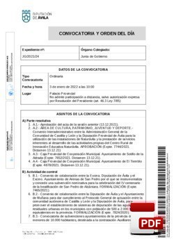 Orden del día, Pleno 1/2022 del lunes, 03 de enero de 2022