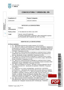 Orden del día, Pleno 24/2022 del martes, 27 de diciembre de 2022