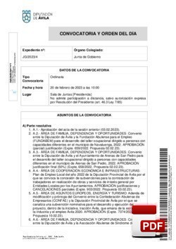 Orden del día, Pleno 4/2023 del lunes, 20 de febrero de 2023