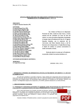 Pleno 1/2014 del lunes, 27 de enero de 2014