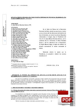 Pleno 18/2017 del martes, 19 de diciembre de 2017