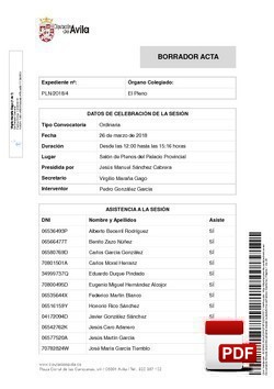 Pleno 4/2018 del lunes, 26 de marzo de 2018