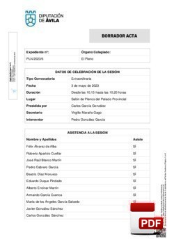 Pleno 6/2023 del miércoles, 03 de mayo de 2023