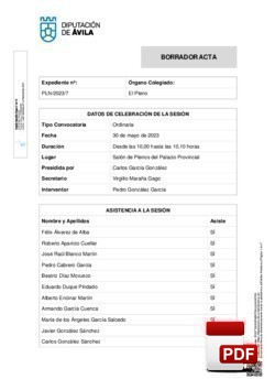 Pleno 7/2023 del martes, 30 de mayo de 2023