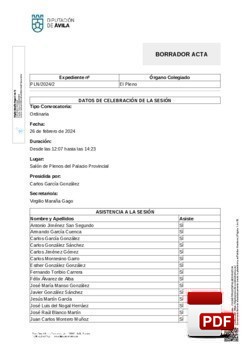 Pleno 2/2024 del lunes, 26 de febrero de 2024