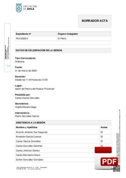 Pleno 4/2025 del lunes, 31 de marzo de 2025