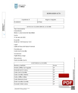 Pleno 5/2025 del lunes, 31 de marzo de 2025