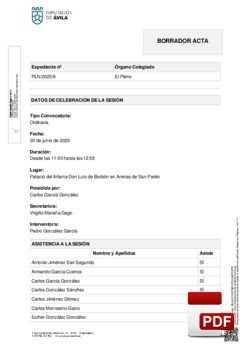 Pleno 9/2025 del martes, 27 de mayo de 2025