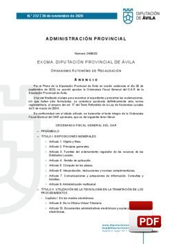 Ordenanza fiscal general del O.A.R.