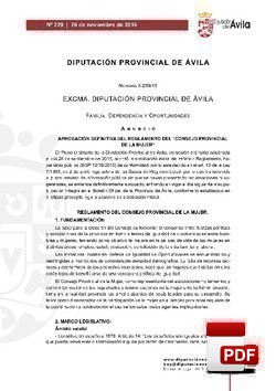 Reglamento del Consejo Provincial de la Mujer