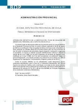 I Plan de Igualdad de Género del Personal de la Diputación Provincial de Ávila.