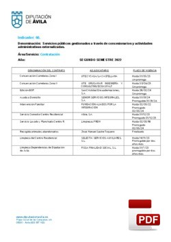 Servicios gestionados a través de concesionarios (2º Semestre 2022).