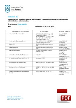 Servicios gestionados a través de concesionarios (2º Semestre 2023).