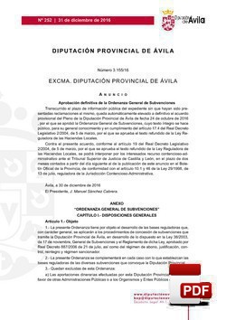 Ordenanza General de Subvenciones