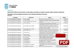 Relación de subvenciones concedidas 2019: Cooperación Económica Local