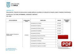 Relación de subvenciones concedidas 2024: Cultura.
