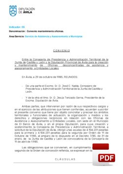 Convenio creación oficina de Asistencia y Asesoramiento a Municipios