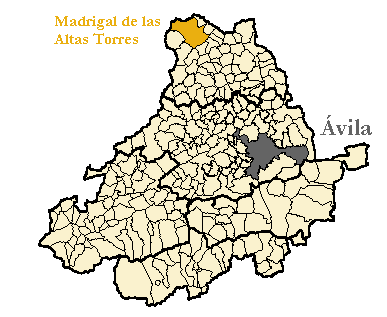 Mapa de la provincia de Ávila