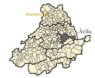 Mapa de la provincia de Ávila