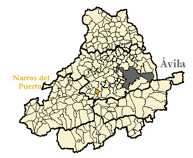 Mapa de la provincia de Ávila