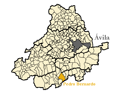 Mapa de la provincia de Ávila
