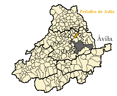 Mapa de la provincia de Ávila