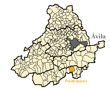 Mapa de la provincia de Ávila