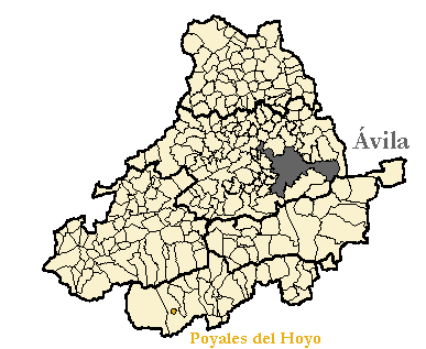 Mapa de la provincia de Ávila