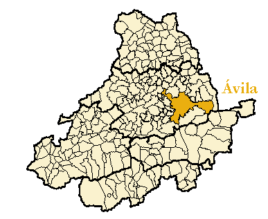 Mapa de la provincia de Ávila