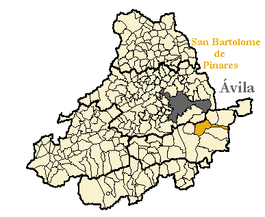 Mapa de la provincia de Ávila