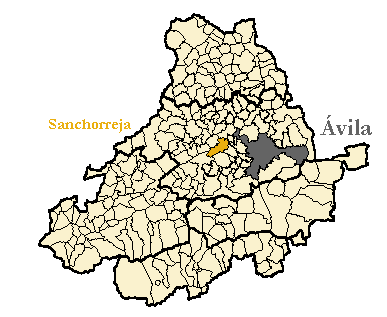 Mapa de la provincia de Ávila
