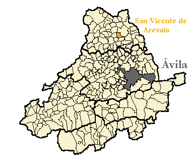 Mapa de la provincia de Ávila