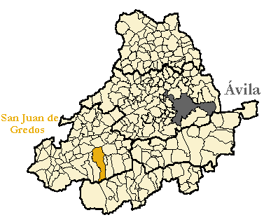 Mapa de la provincia de Ávila