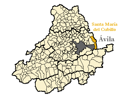 Mapa de la provincia de Ávila