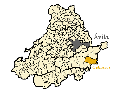 Mapa de la provincia de Ávila