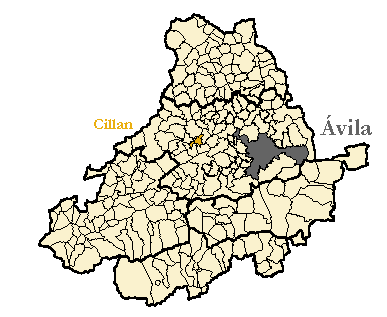 Mapa de la provincia de Ávila