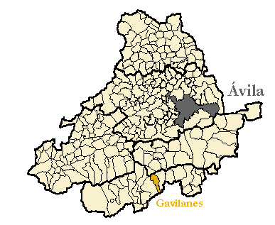 Mapa de la provincia de Ávila