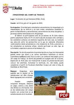 Dossier, campo arqueológico 2014