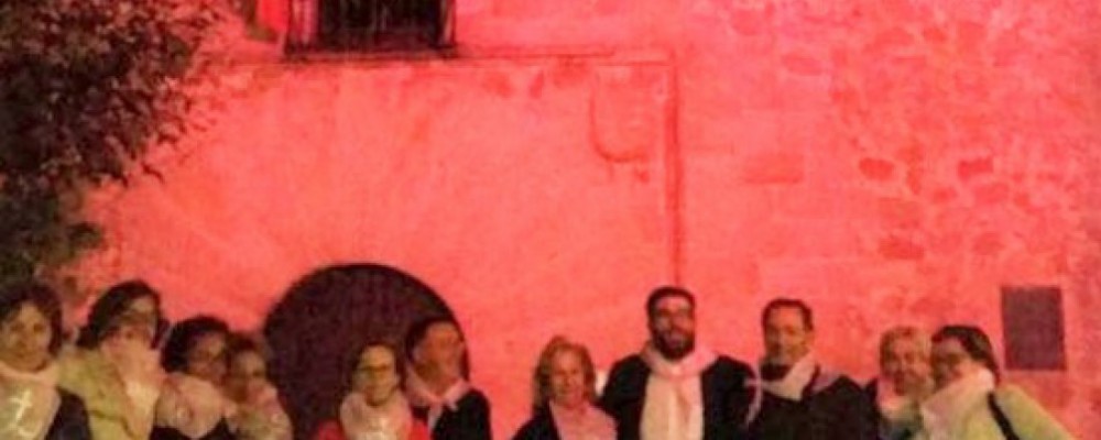 La Diputación de Ávila se suma al Día contra el Cáncer de Mama iluminando el Torreón de los Guzmanes de rosa