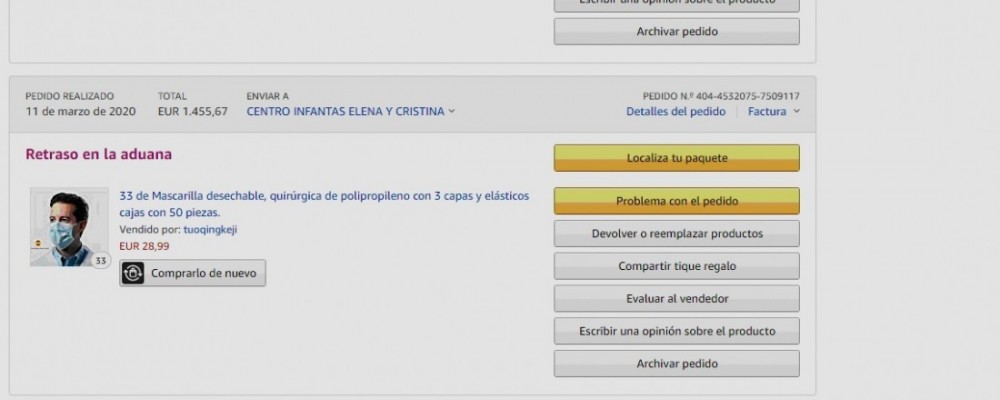 La Diputación solicita al Gobierno que resuelva el retraso en la aduana de un pedido de material de protección sanitaria