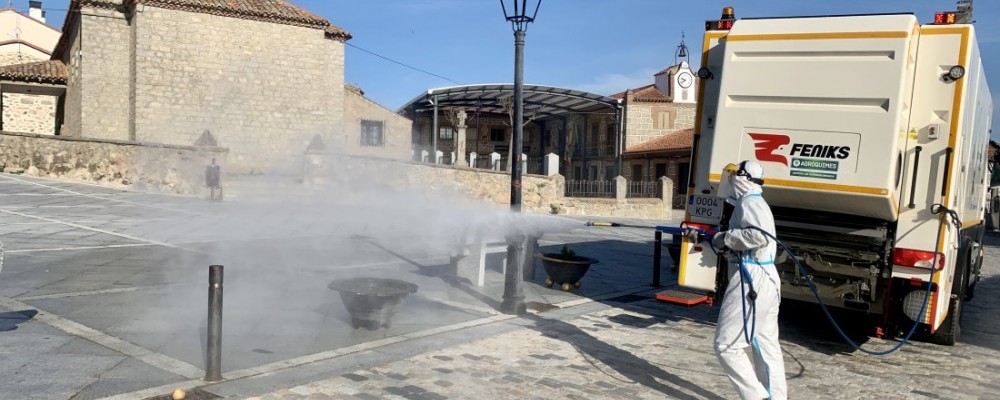Nueve cascos urbanos y cuatro equipamientos sanitarios, entre los puntos críticos desinfectados por la Diputación este viernes